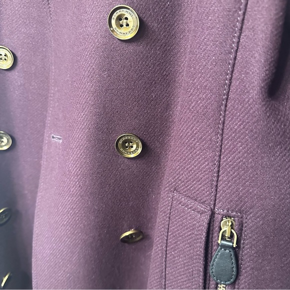 Burberry Daylesmoore Wool Women's Coat Dark Elderberry Size 14 US - Picture 7 of 9